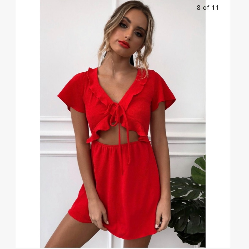 White fox boutique red mini dress